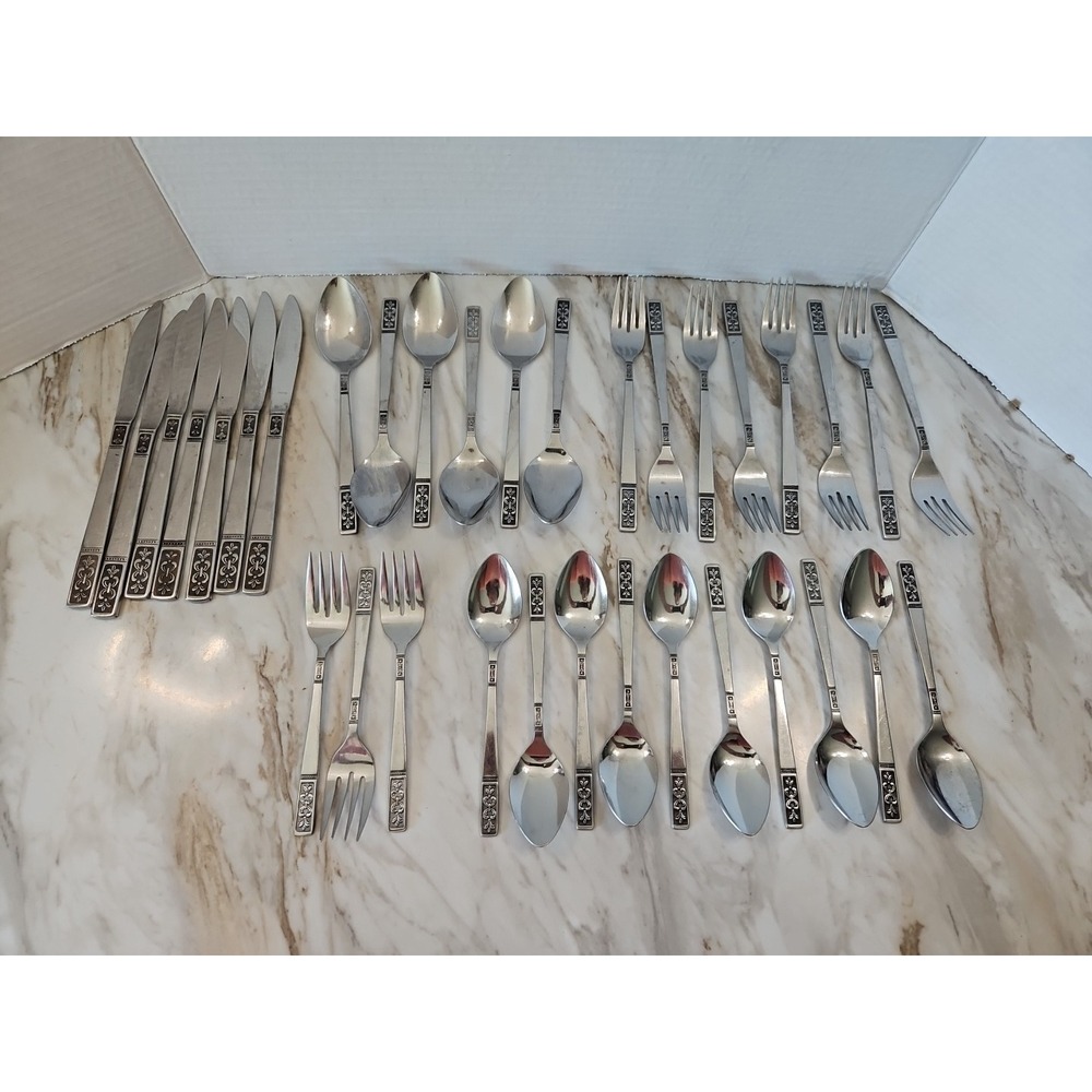 Vtg Imperial International Stainless Flatware "Cortina" Japan Replacements 34 Pc